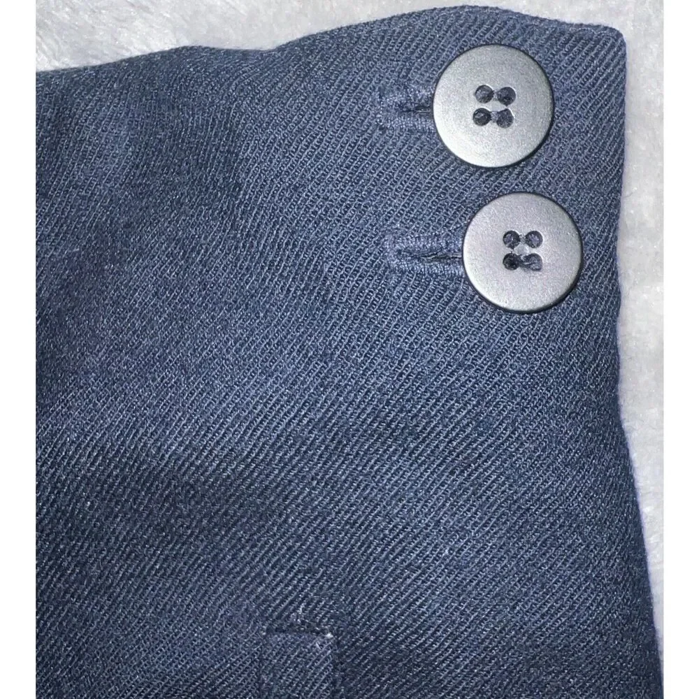 Talbots Vintage 80s Womens 14 100% Worsted Wool Lined USA Made Pants Skirt Navy - Picture 6 of 12